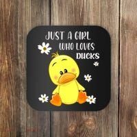 Just A Girl Who Loves Ducks Cute Duck Lover Owner Gift Coaster thumb 0