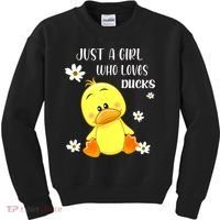Just A Girl Who Loves Ducks Cute Duck Lover Owner Gift Kids Sweatshirt thumb 0