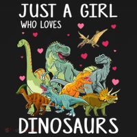 Just A Girl Who Loves Dinosaurs T Rex Dinosaur Gift Girls T-Shirt thumb 7