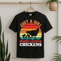 Just A Girl Who Loves Chickens Farmer Farm T-Shirt thumb 2