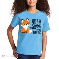 Just A Girl Who Loves Foxes Fox Lover Gift Kids T-Shirt thumb 2