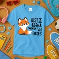 Just A Girl Who Loves Foxes Fox Lover Gift Kids T-Shirt thumb 3