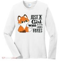 Just A Girl Who Loves Foxes Fox Lover Gift Women's Long Sleeve Shirt thumb 0