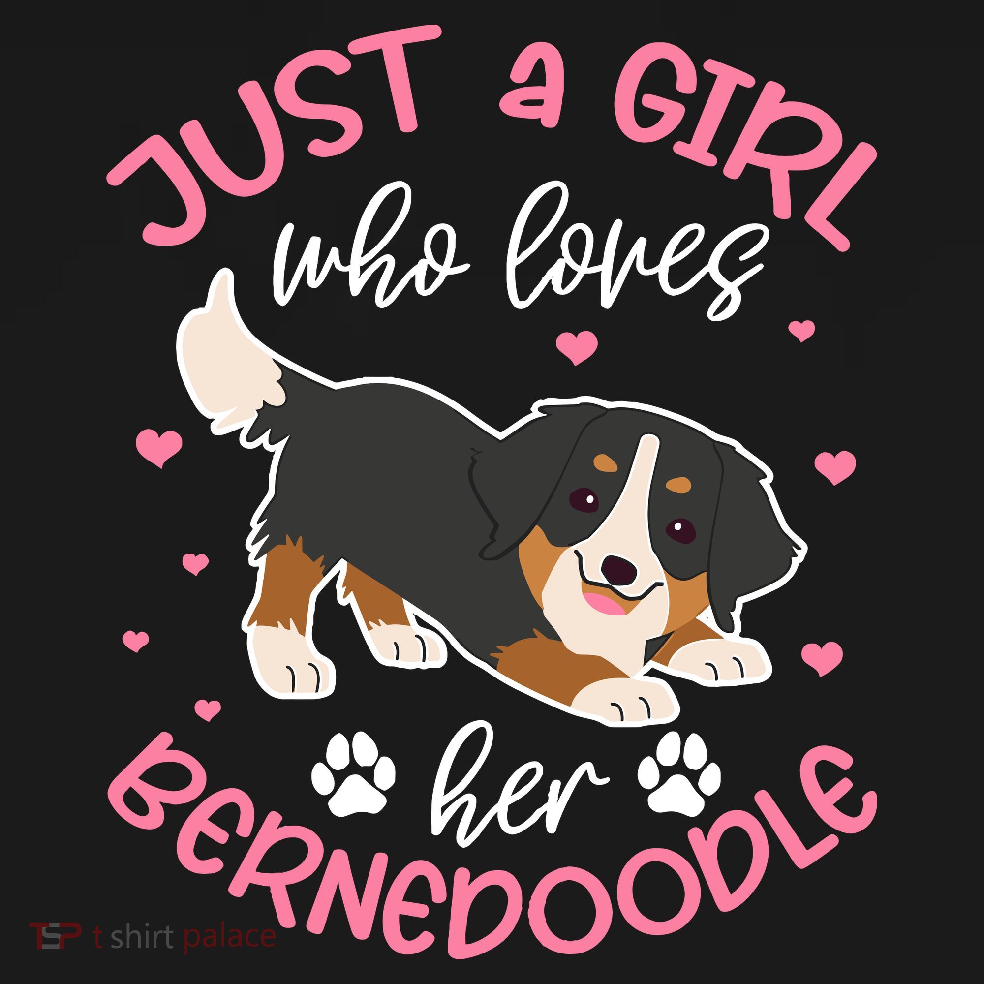 Just A Girl Who Loves Her Bernedoodle Dog Lover Kawaii T-Shirt