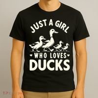 Just A Girl Who Loves Ducks Funny Duck Lover T-Shirt thumb 3