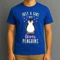 Just A Girl Who Loves Penguins Gift Cute Nature Toddlers Gift T-Shirt thumb 3
