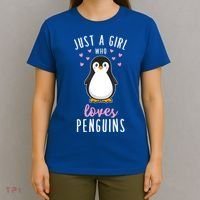 Just A Girl Who Loves Penguins Gift Cute Nature Toddlers Gift T-Shirt thumb 4