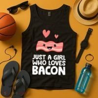 Just A Girl Who Loves Bacon Tank Top thumb 4