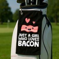 Just A Girl Who Loves Bacon Golf Towel thumb 2