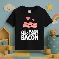 Just A Girl Who Loves Bacon Toddler T-Shirt thumb 3