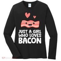Just A Girl Who Loves Bacon Women's Long Sleeve Shirt thumb 0