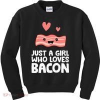 Just A Girl Who Loves Bacon Kids Sweatshirt thumb 0