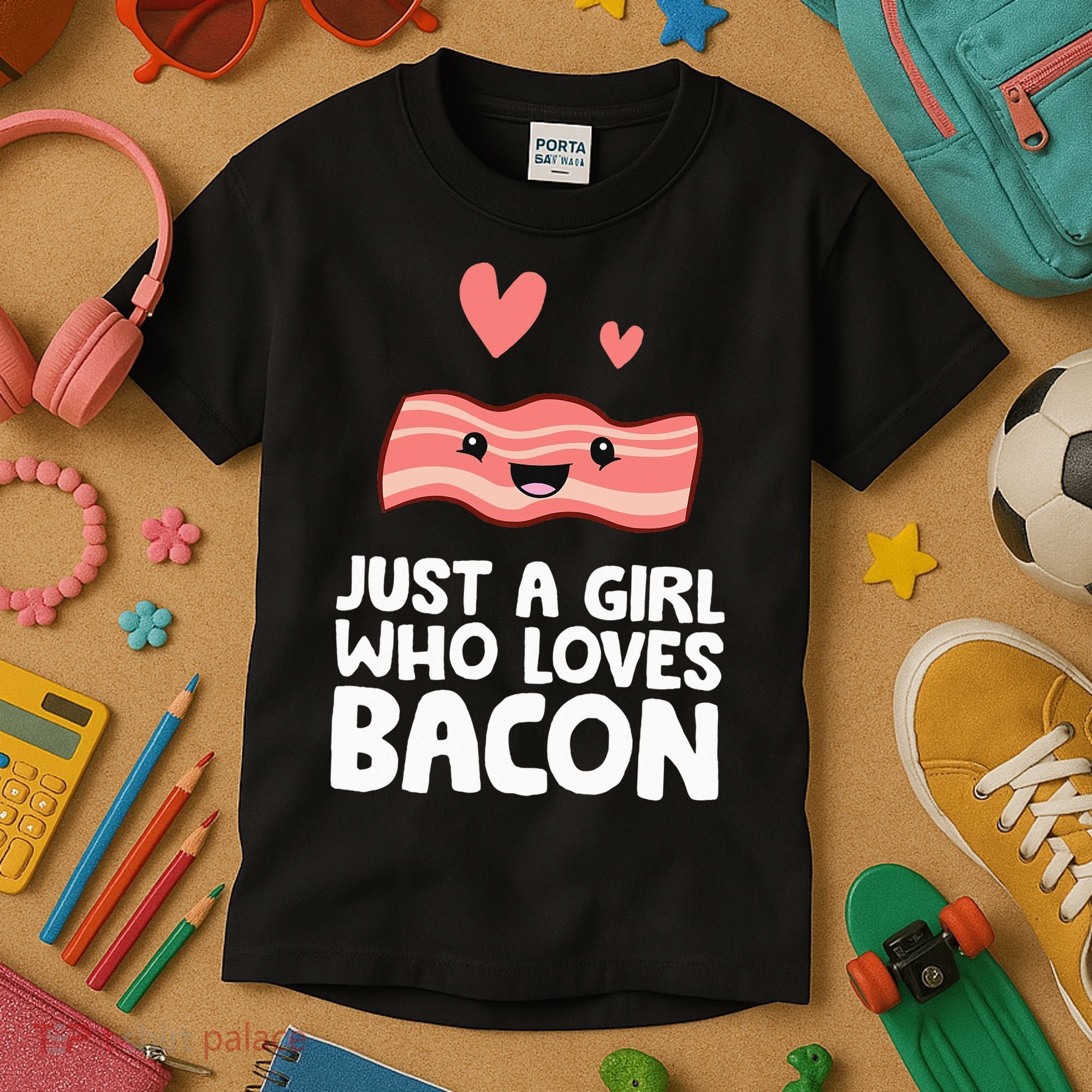 Just A Girl Who Loves Bacon Kids T-Shirt