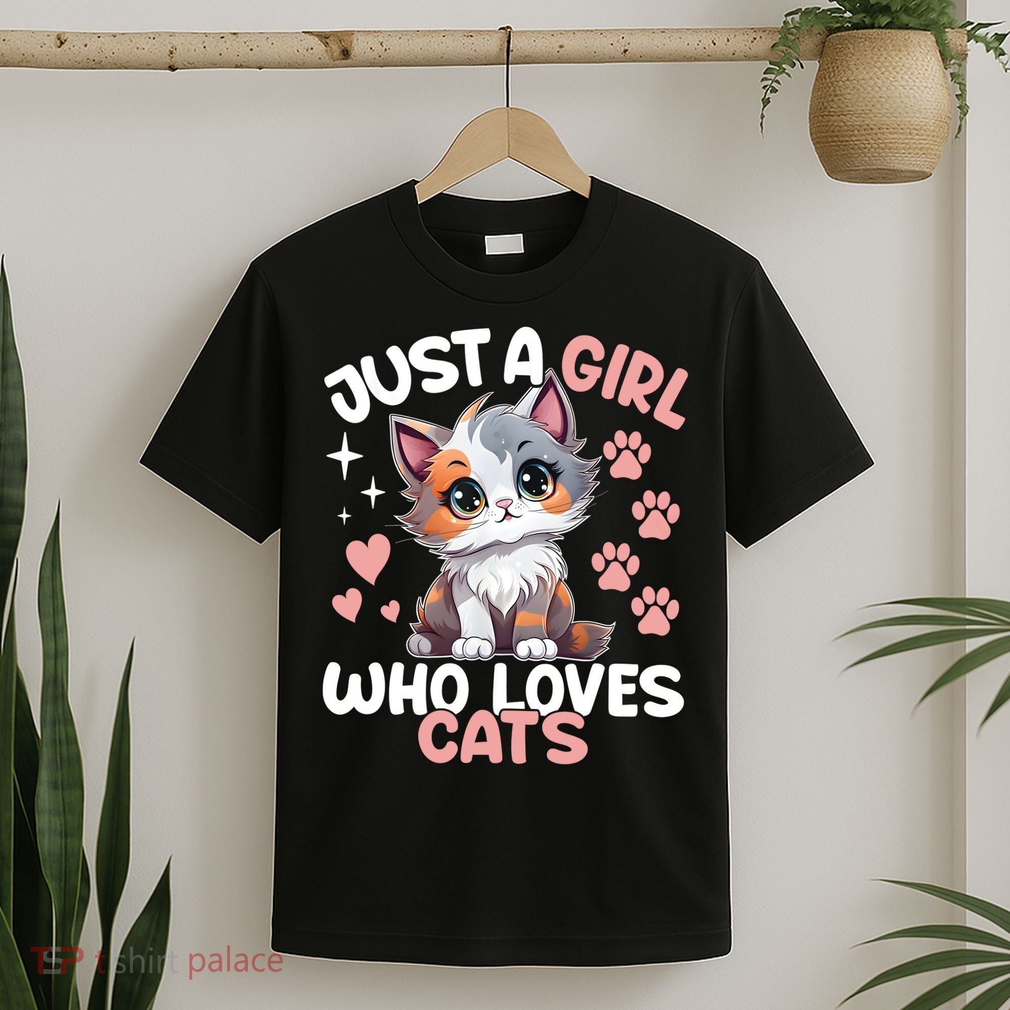 Just A Girl Who Loves Cats Cute Cat Lover T-Shirt