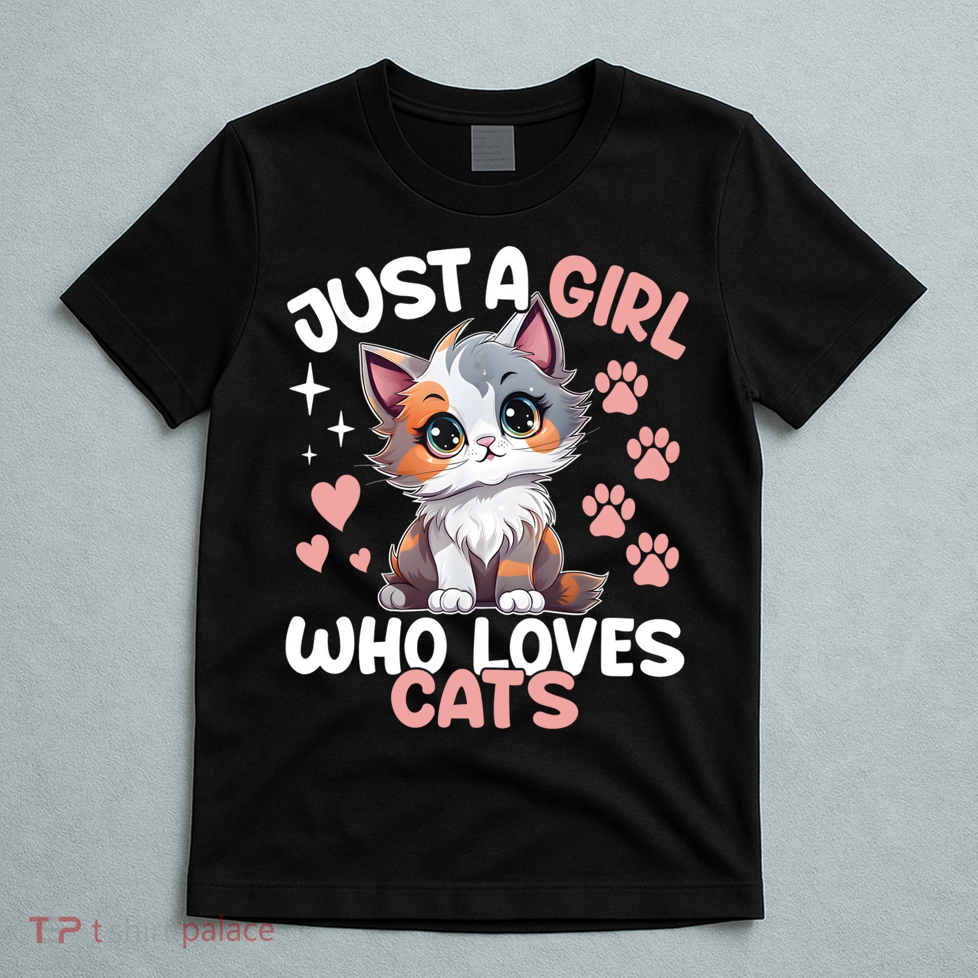 Just A Girl Who Loves Cats Cute Cat Lover T-Shirt