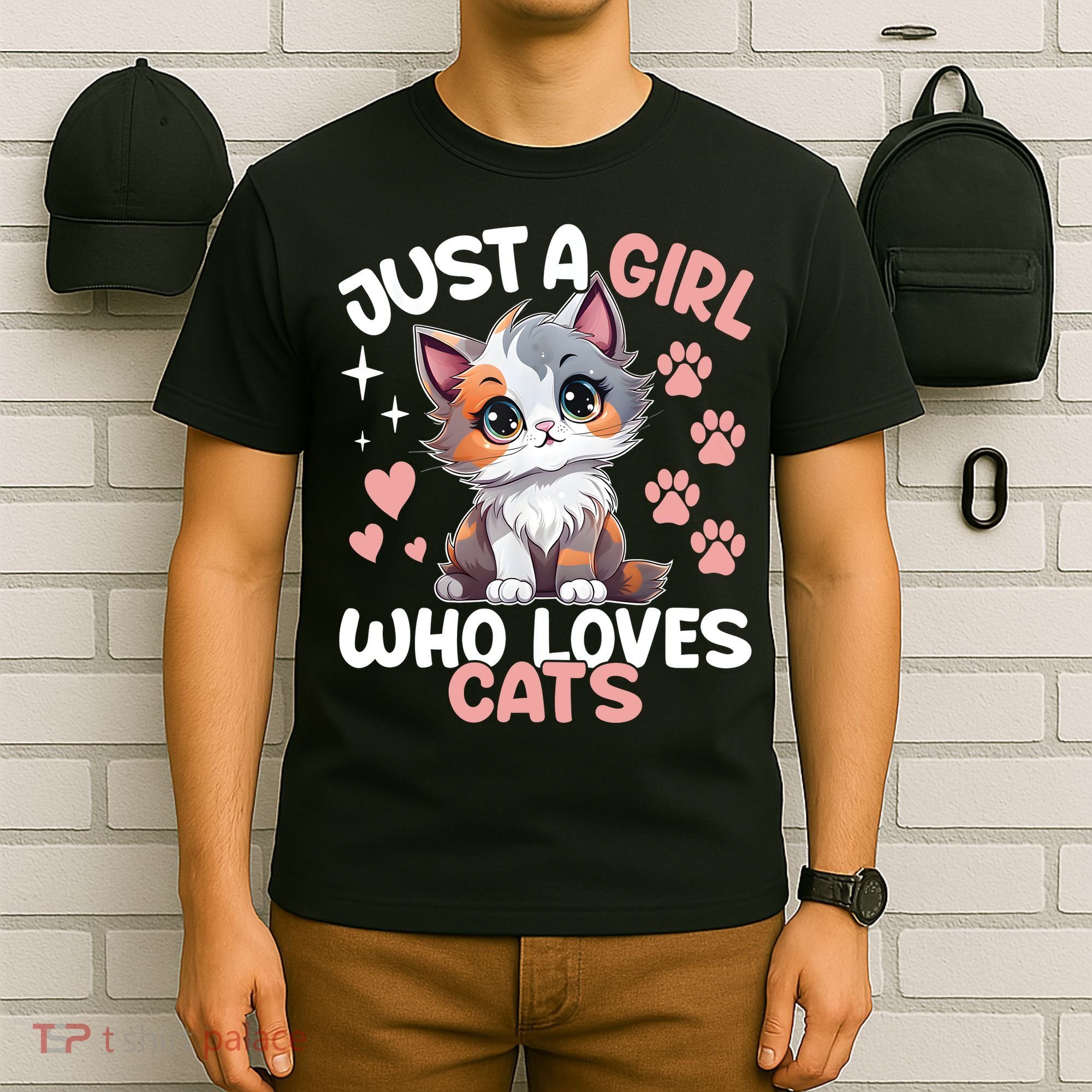 Just A Girl Who Loves Cats Cute Cat Lover T-Shirt
