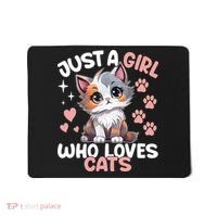 Just A Girl Who Loves Cats Cute Cat Lover Mousepad thumb 0