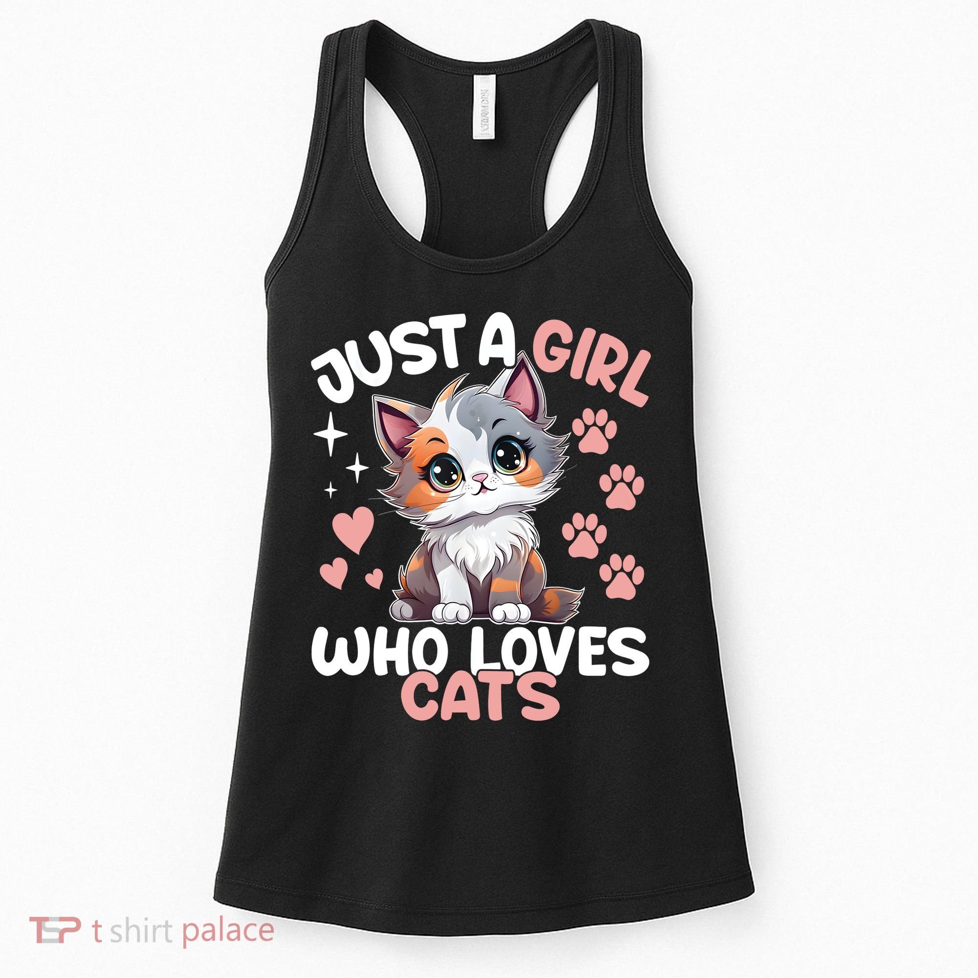 Just A Girl Who Loves Cats Cute Cat Lover Women's Tank Top