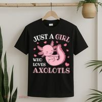 Just A Girl Who Loves Axolotls Kawaii Axolotl  T-Shirt thumb 2