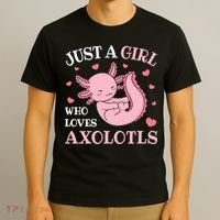Just A Girl Who Loves Axolotls Kawaii Axolotl  T-Shirt thumb 3