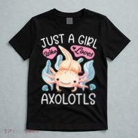 Just A Girl Who Loves Axolotls Axolotl Lovers Funny Kawaii T-Shirt thumb 5