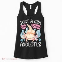 Just A Girl Who Loves Axolotls Axolotl Lovers Funny Kawaii Women's Tank Top thumb 0