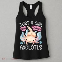 Just A Girl Who Loves Axolotls Axolotl Lovers Funny Kawaii Women's Tank Top thumb 3