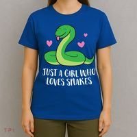 Just A Girl Who Loves Snakes Cute Snake Girl Gift T-Shirt thumb 4