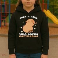 Just A Girl Who Loves Capybaras Kids Hoodie thumb 3