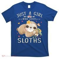 Just A Girl Who Loves Sloths Cute Sloth Lover Girls Gift T-Shirt thumb 0