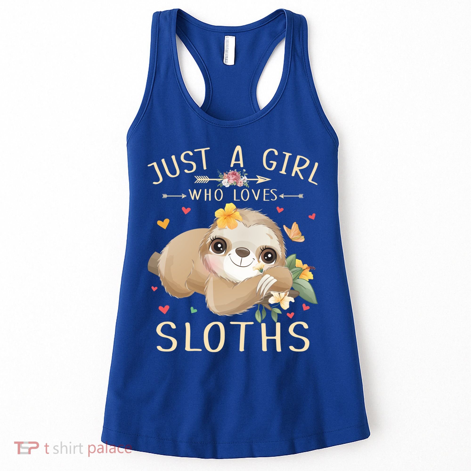 Just A Girl Who Loves Sloths Cute Sloth Lover Girls Gift Women's Tank Top