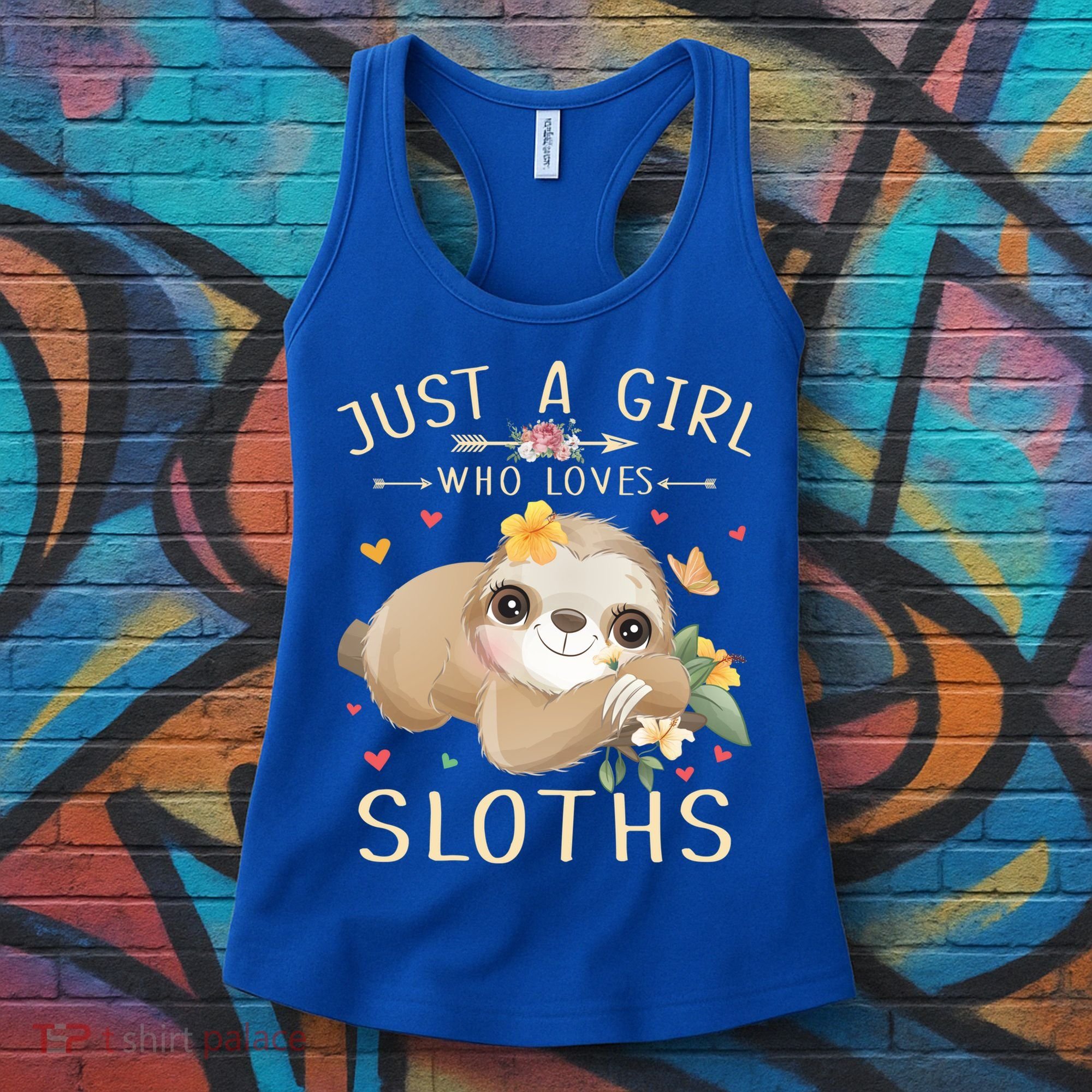 Just A Girl Who Loves Sloths Cute Sloth Lover Girls Gift Women's Tank Top
