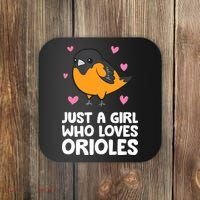 Just A Girl Who Loves Orioles Coaster thumb 0