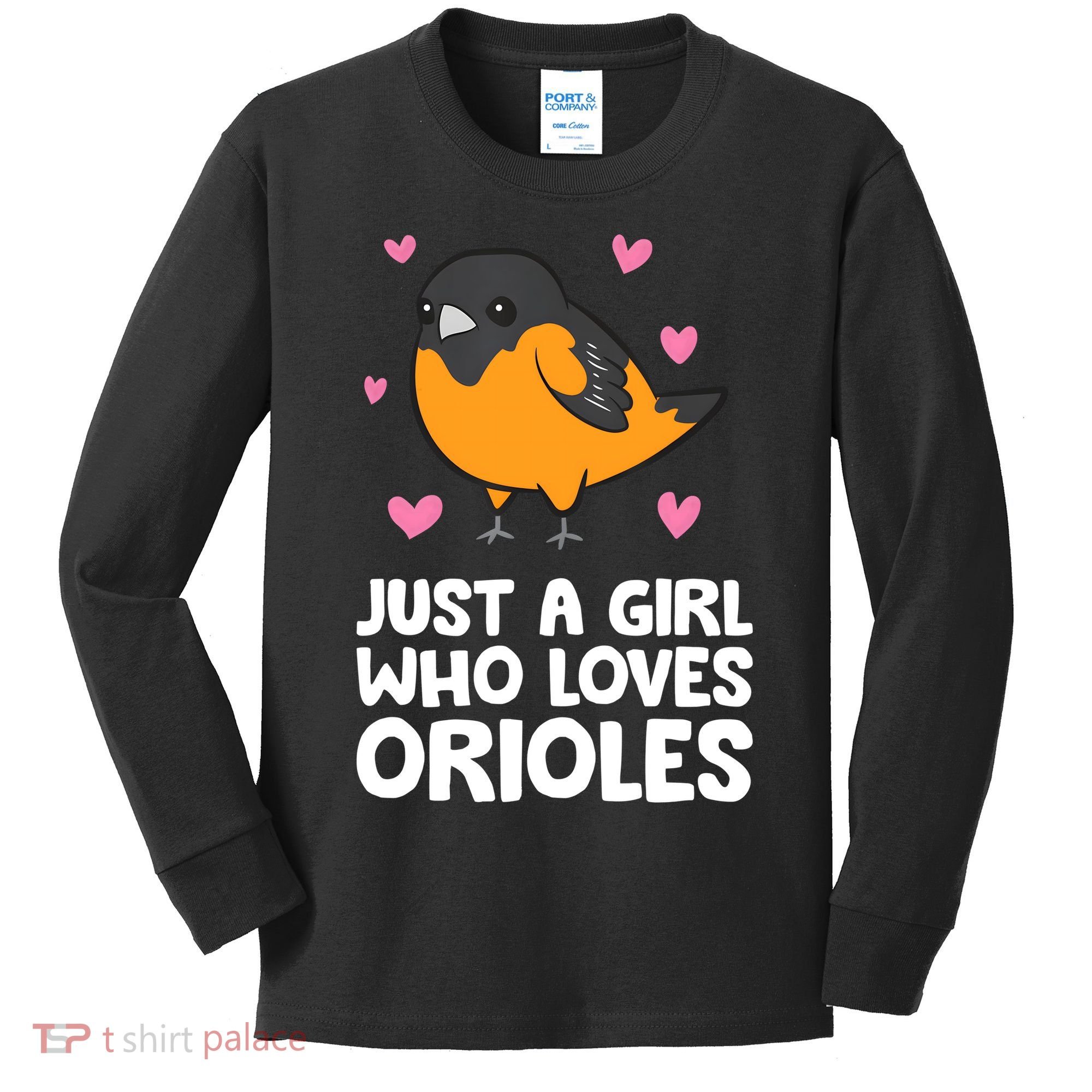 Just A Girl Who Loves Orioles Kids Long Sleeve Shirt