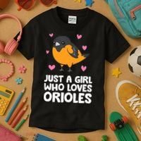 Just A Girl Who Loves Orioles Kids T-Shirt thumb 3