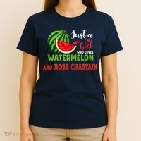JUST A GIRL WHO LOVES WATERMELON AND ROSS CHASTAIN Premium T-Shirt thumb 4