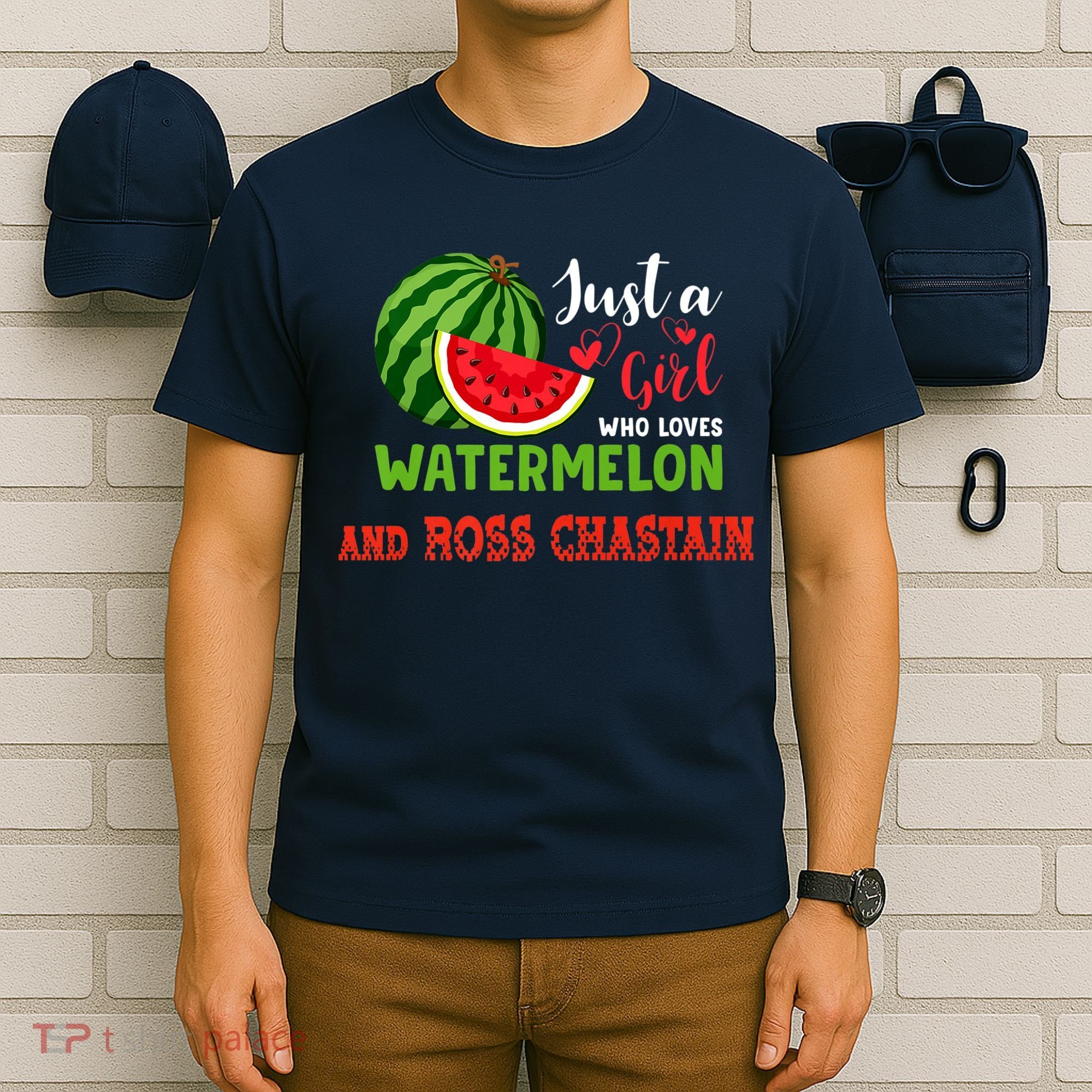JUST A GIRL WHO LOVES WATERMELON AND ROSS CHASTAIN Premium T-Shirt