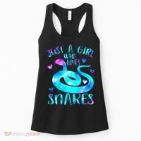 Just A Girl Who Loves Snakes Theme Cute Snake Lover Galaxy Cute Gift Women's Tank Top thumb 0