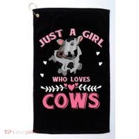 Just A Girl Who Loves Cows Cool Gift Golf Towel thumb 0