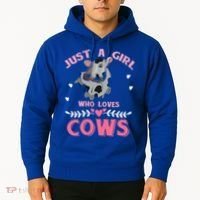 Just A Girl Who Loves Cows Cool Gift Hoodie thumb 2