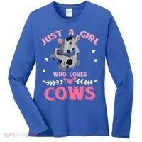 Just A Girl Who Loves Cows Cool Gift Women's Long Sleeve Shirt thumb 0