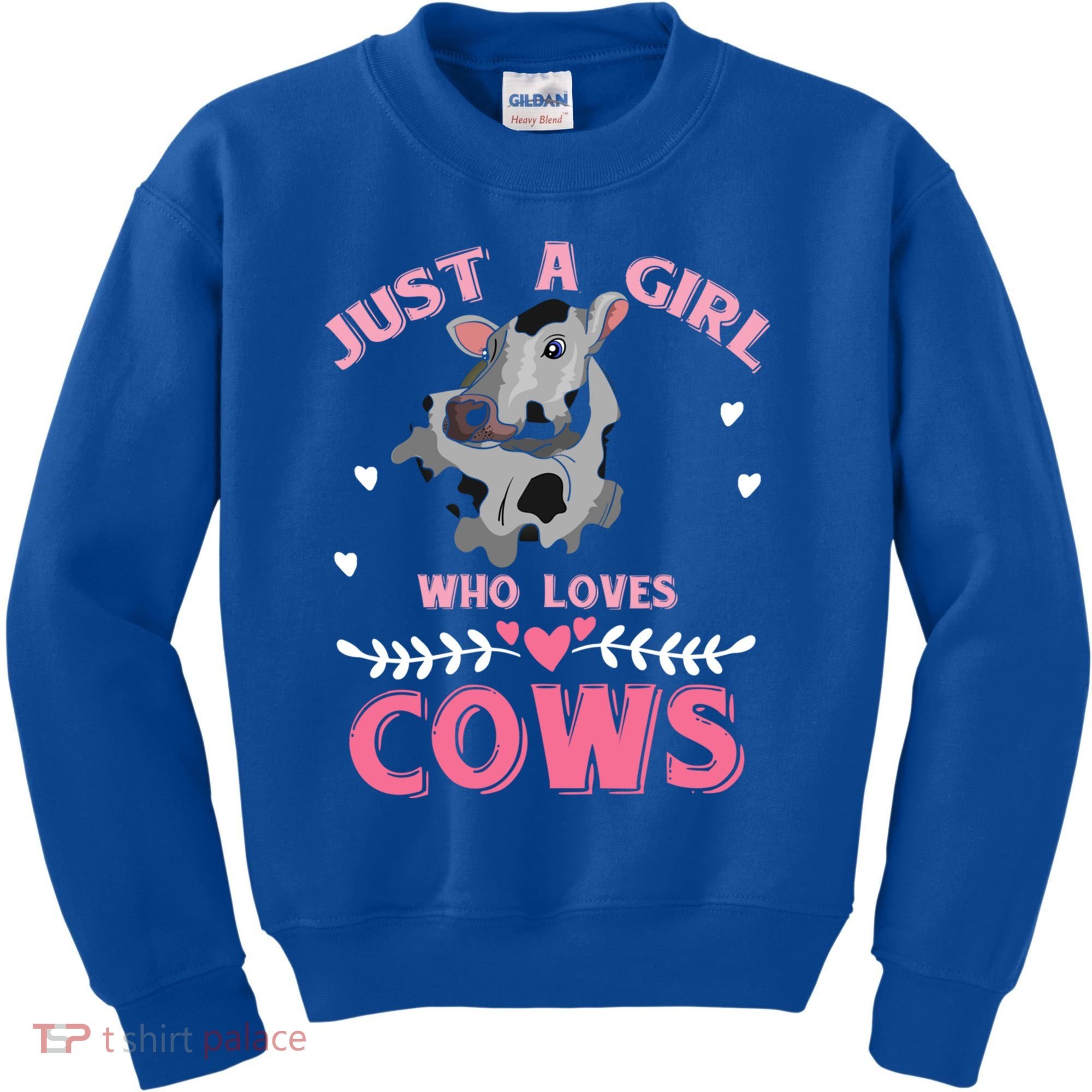 Just A Girl Who Loves Cows Cool Gift Kids Sweatshirt