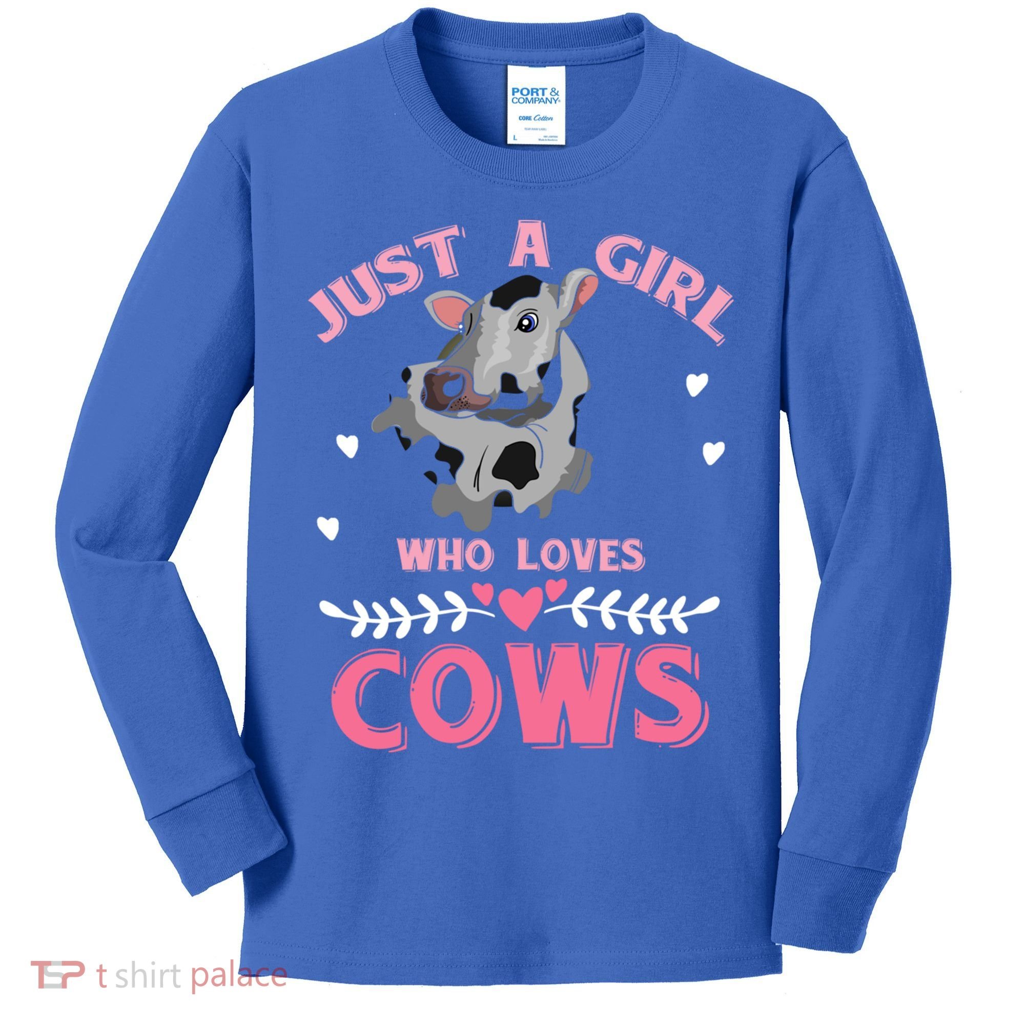 Just A Girl Who Loves Cows Cool Gift Kids Long Sleeve Shirt