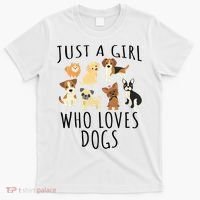 Just A Girl Who Loves Dogs Funny Puppy T-Shirt thumb 0