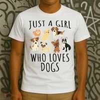 Just A Girl Who Loves Dogs Funny Puppy T-Shirt thumb 3