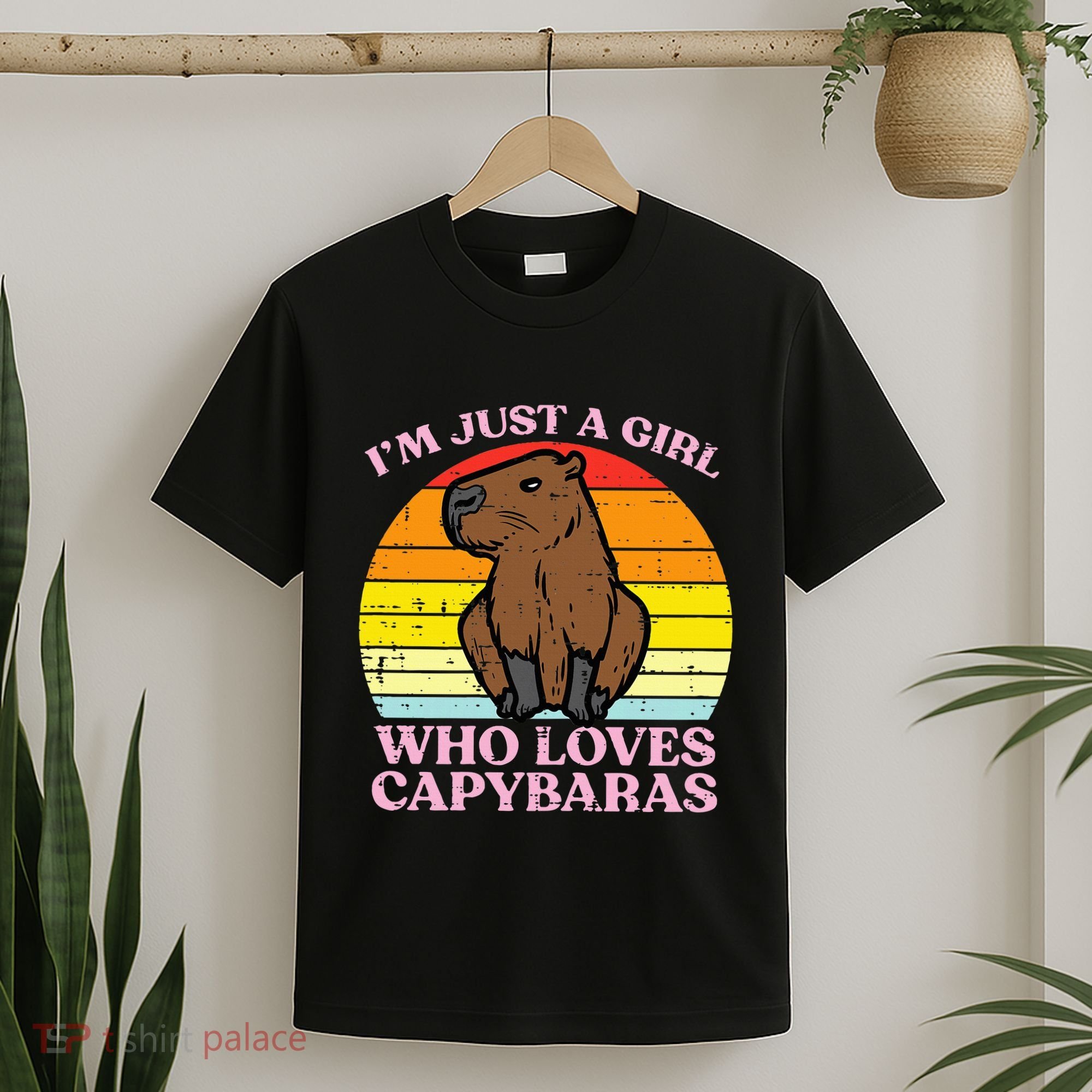 Just A Girl Who Loves Capybaras Retro Capy Rodent T-Shirt