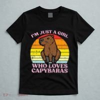 Just A Girl Who Loves Capybaras Retro Capy Rodent T-Shirt thumb 5