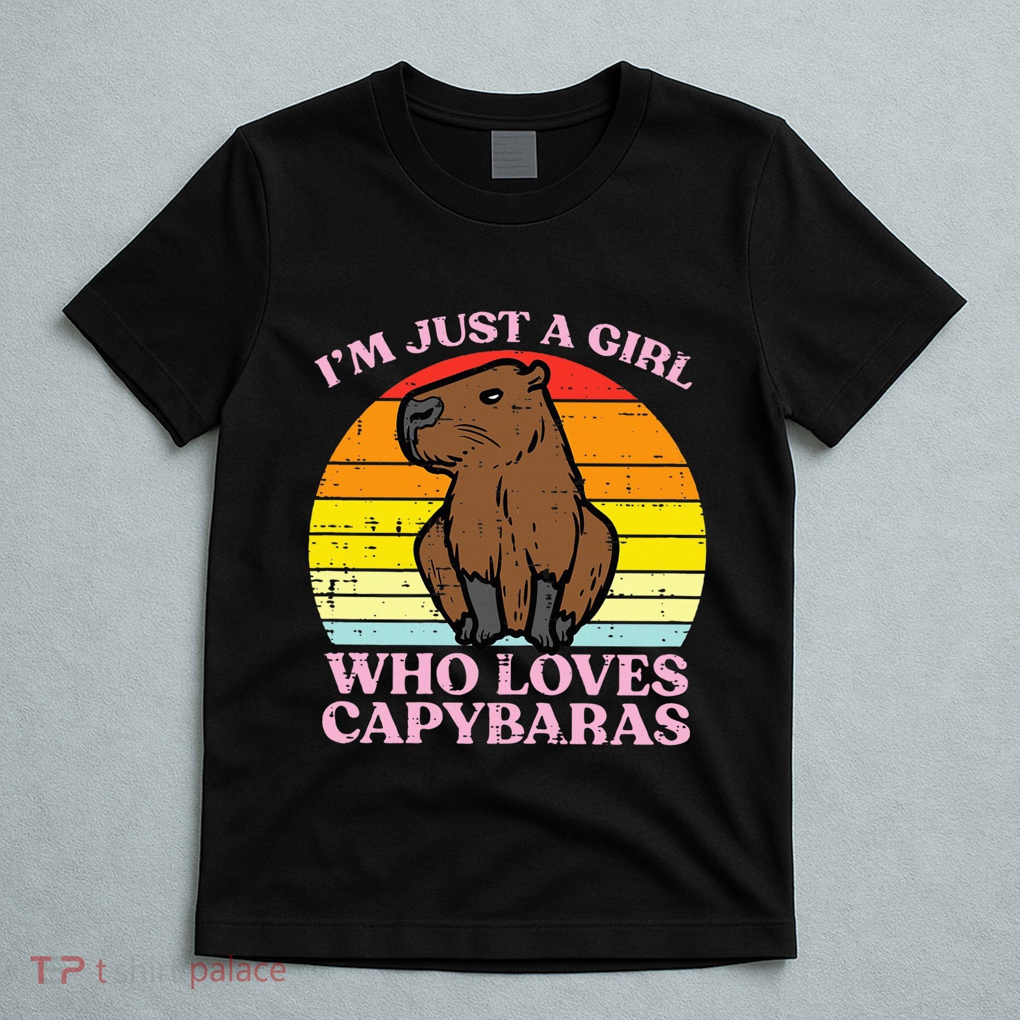 Just A Girl Who Loves Capybaras Retro Capy Rodent T-Shirt