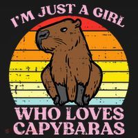 Just A Girl Who Loves Capybaras Retro Capy Rodent T-Shirt thumb 7