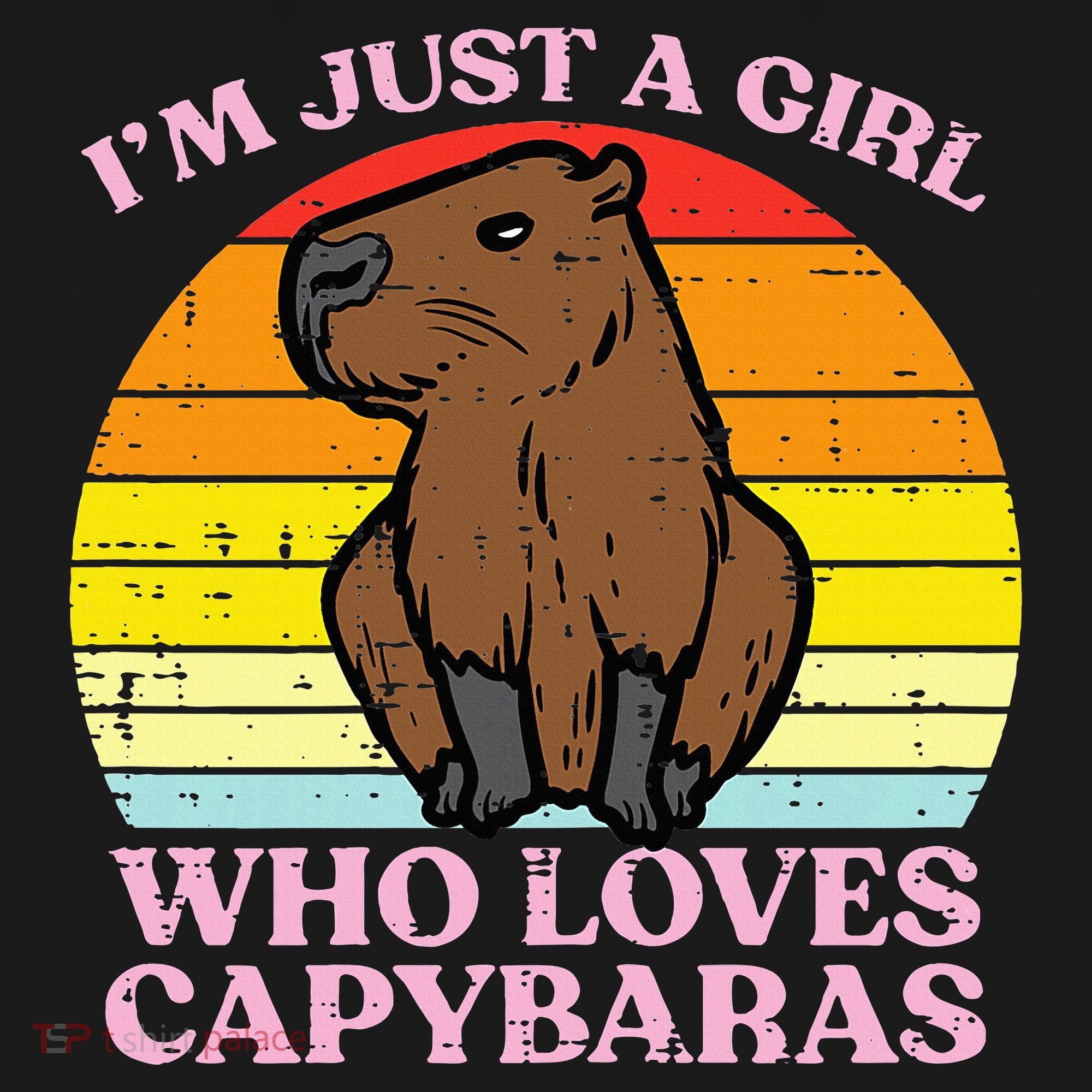 Just A Girl Who Loves Capybaras Retro Capy Rodent T-Shirt